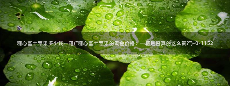 糖心的vlog：糖心富士苹果多少钱一箱(\
